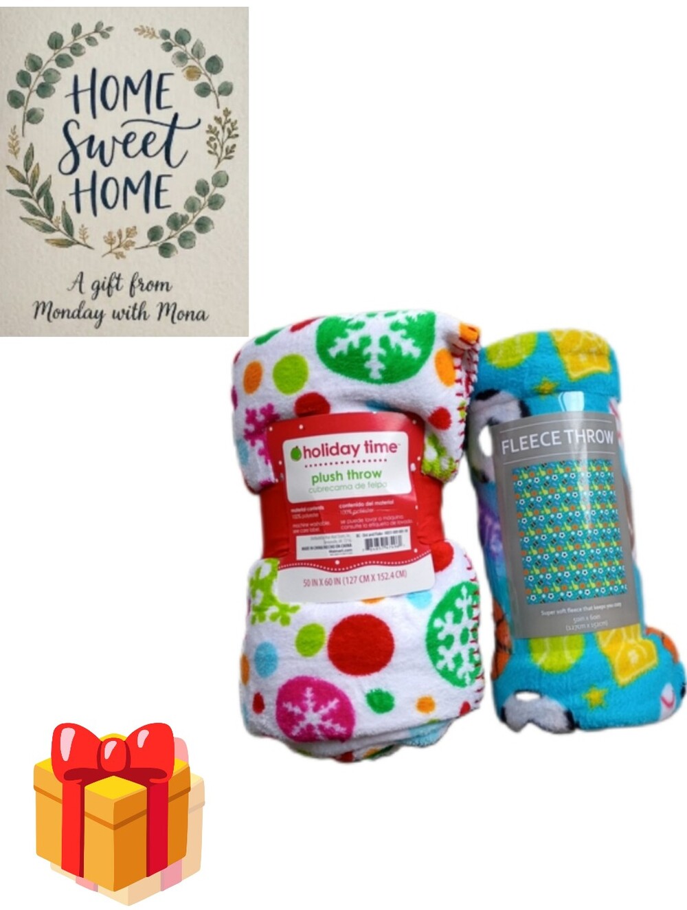 Monday Gift, Bath 🎁🎁2 NWT Throw Blankets Monday With Mona 🎁 Giveaway Gift
